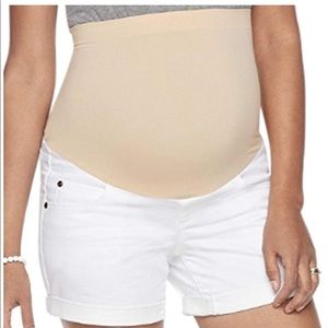 NWT A Glow Maternity a:glow White Jean Shorts